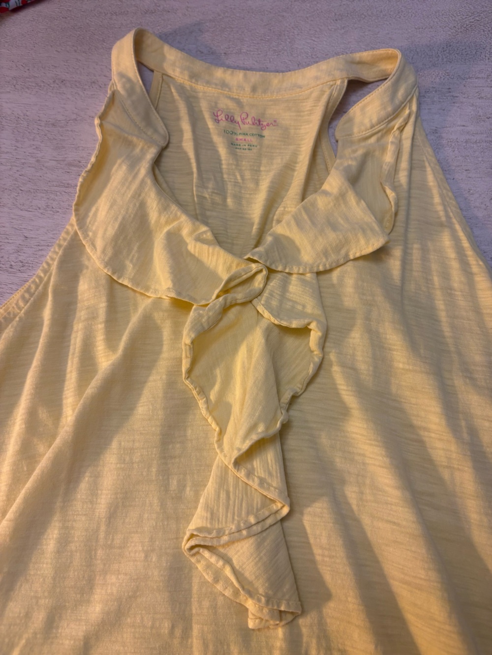 Lightweight Yellow Ruffle Sleeve Top - Picture 2 of 4